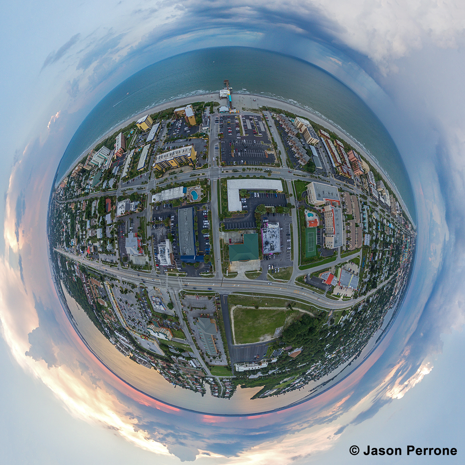Cocoa Beach Aerial 360 Little Planet