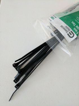 zip ties used for aerial 360 video plate