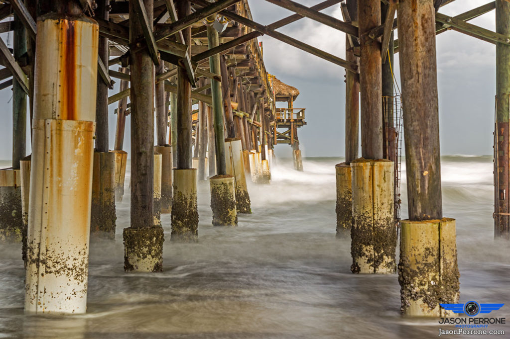 Long exposure image at the world famous Cocoa Beach Pier in Cocoa Beach, Florida