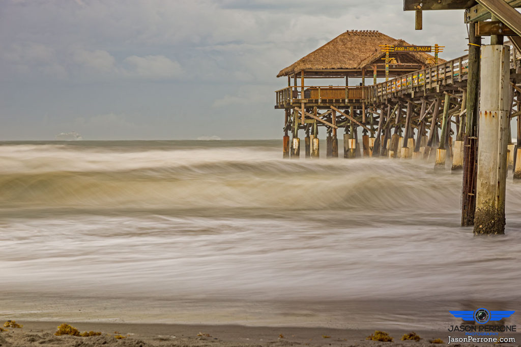 Long exposure image at the world famous Cocoa Beach Pier in Cocoa Beach, Florida