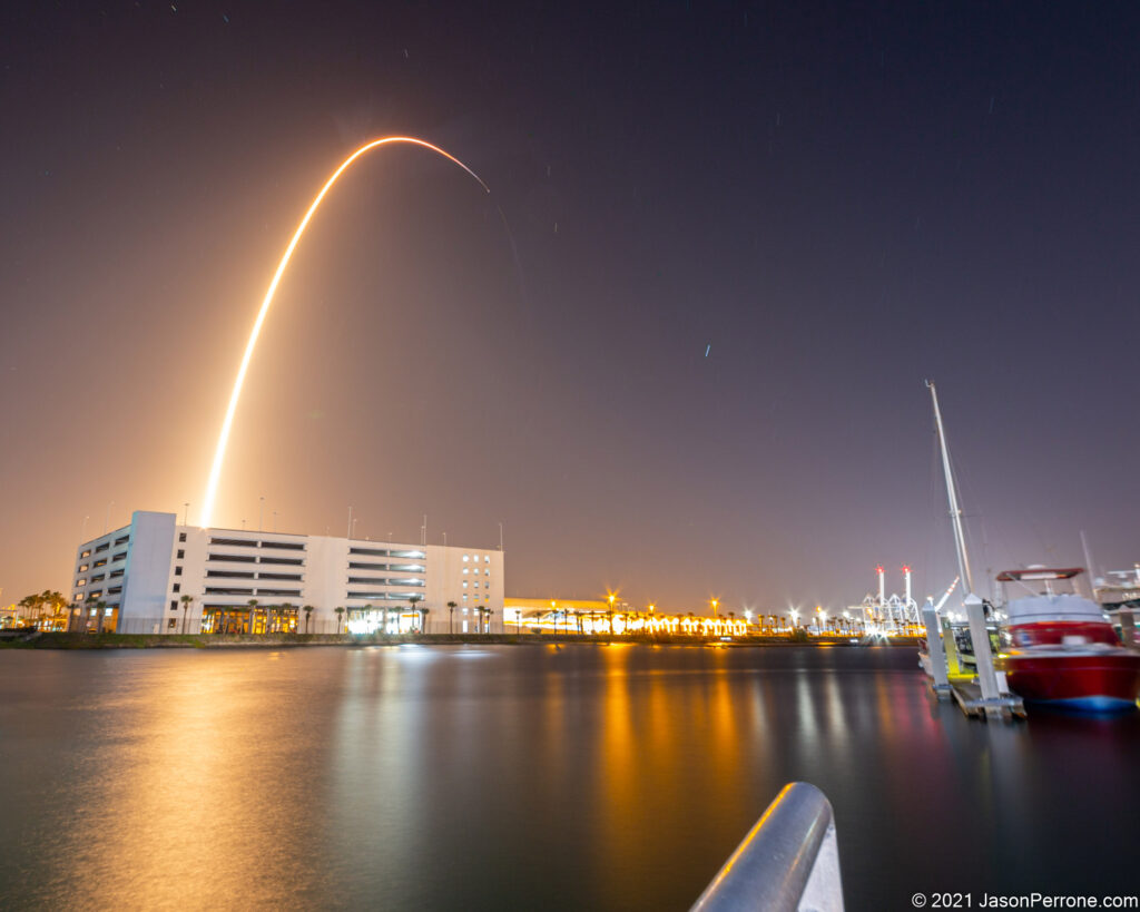 Long exposure image of the SpaceX Starlink V1 L24 4-28-2021 by Jason Perrone.