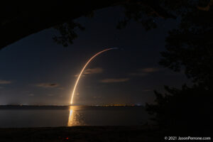 SpaceX Starlink 27 launch viewed from Merritt Island, Florida on May 9th, 2021. Credit: Jason Perrone