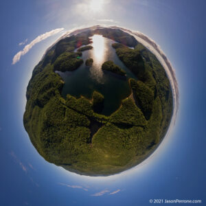 North Saluda Reservoir aerial 360-degree little planet
